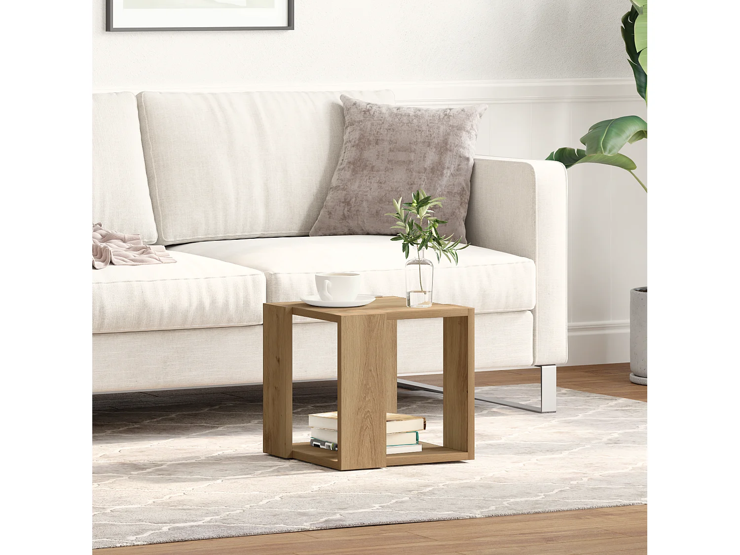 Table basse Chêne artisan Bois massif 32 x 32 x 30 cm Durable