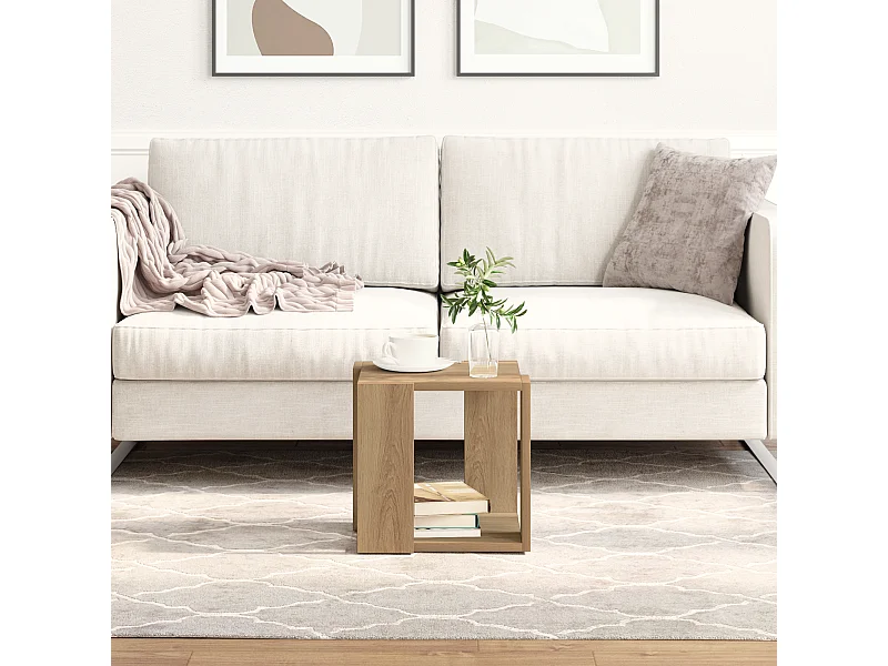 Table basse Chêne artisan Bois massif 32 x 32 x 30 cm Durable