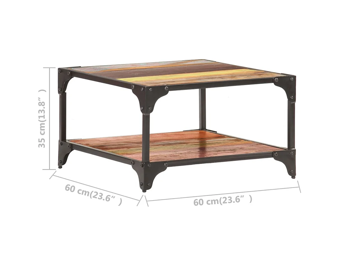 Salontafel 60x60x35 cm Massief gerecycled hout