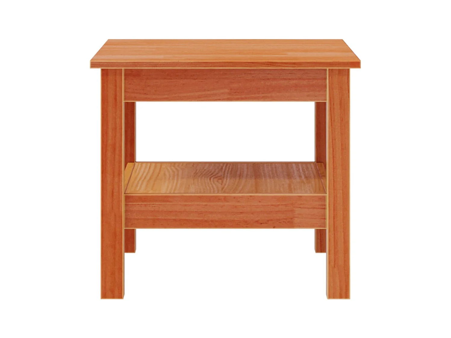 Mesa de centro encerada marrón 45x45x40 cm madera maciza de pino