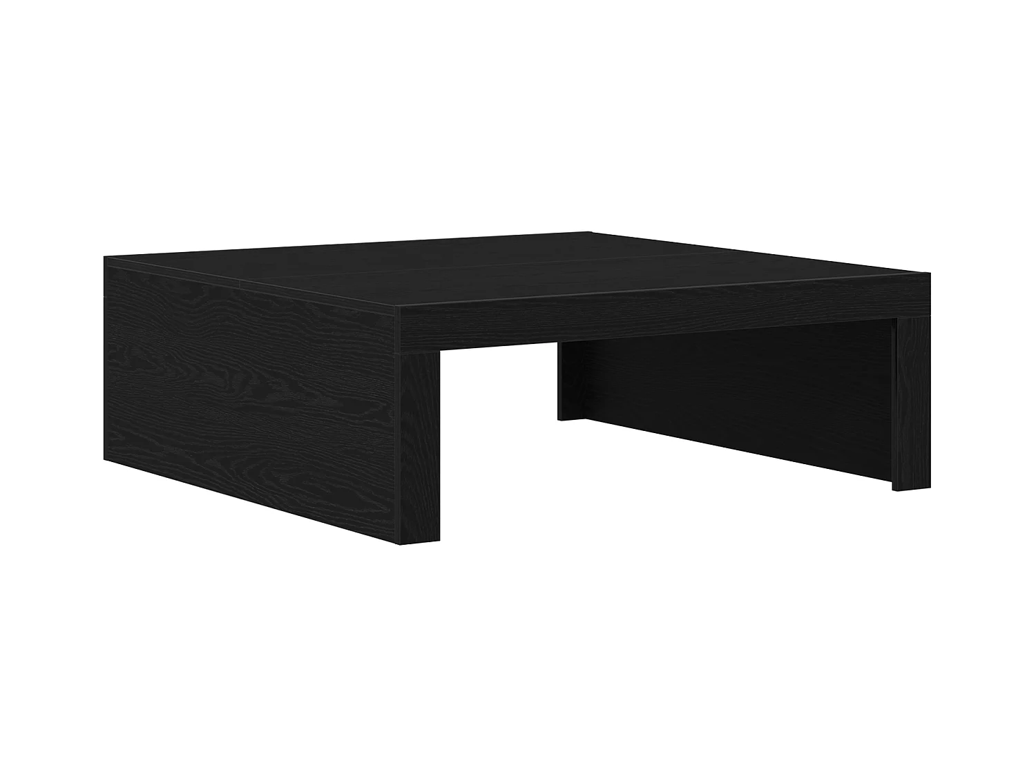Table basse en chêne noir - 100 x 100 x 35 cm, faite en bois d'ingénierie de qualité.