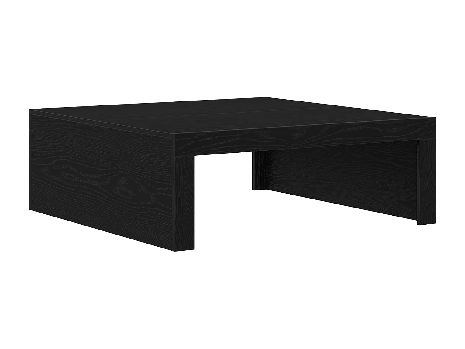 Table basse en chêne noir - 100 x 100 x 35 cm, faite en bois d'ingénierie de qualité.