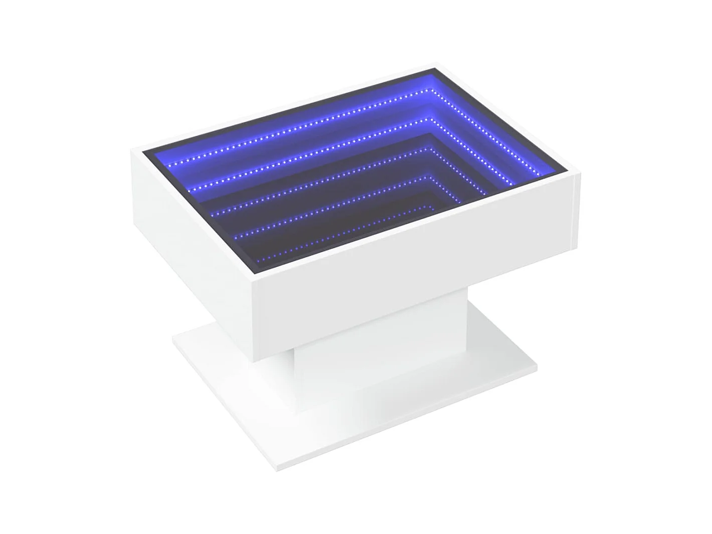 Table basse avec LED blanc 70x50x45 cm bois d'ingénierie