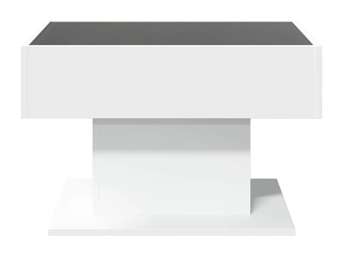 Table basse avec LED blanc 70x50x45 cm bois d'ingénierie