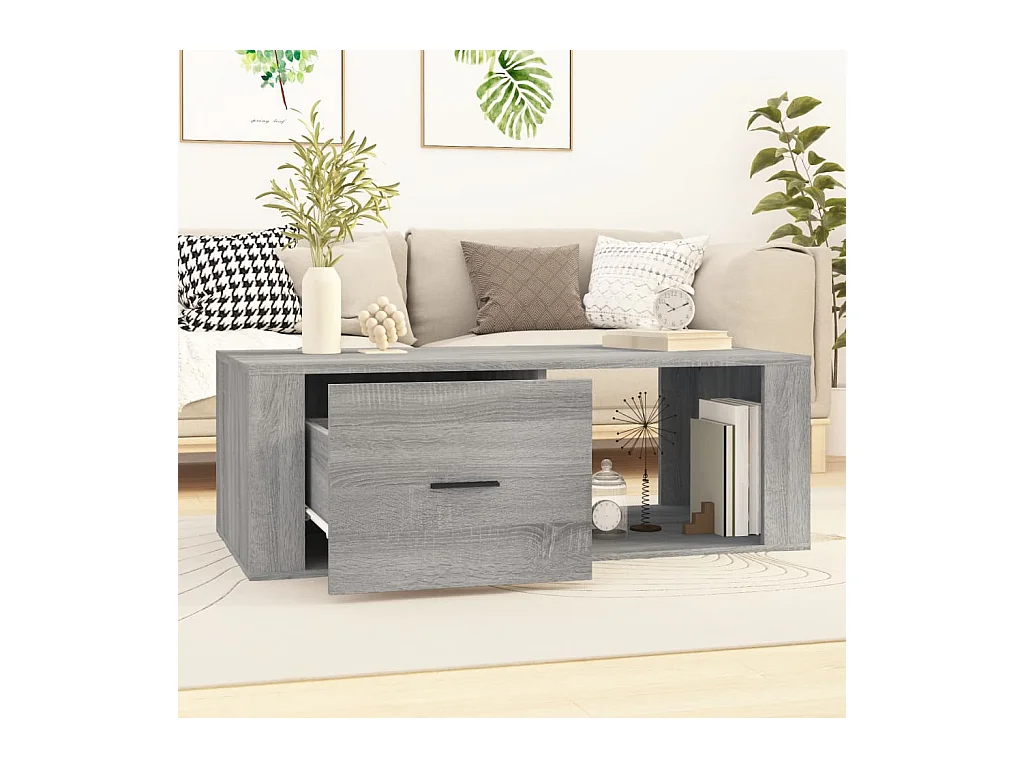 Sonoma salontafel grijs 100x50,5x35 cm Technisch hout