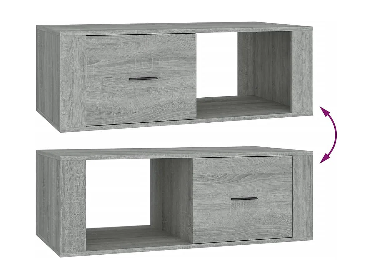 Table basse Sonoma gris 100x50,5x35 cm Bois d'ingénierie