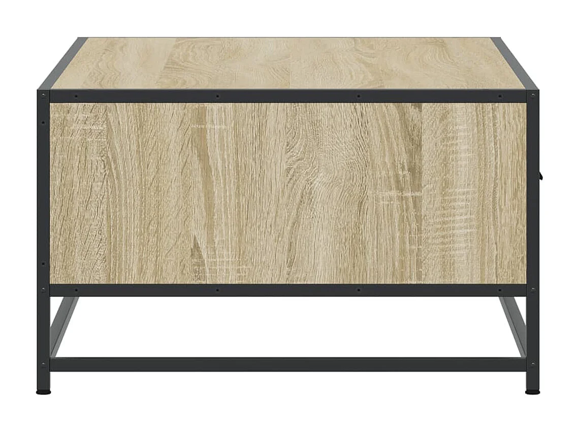Mesa de centro de roble Sonoma 90x57x35 cm de madera contrachapada y metal