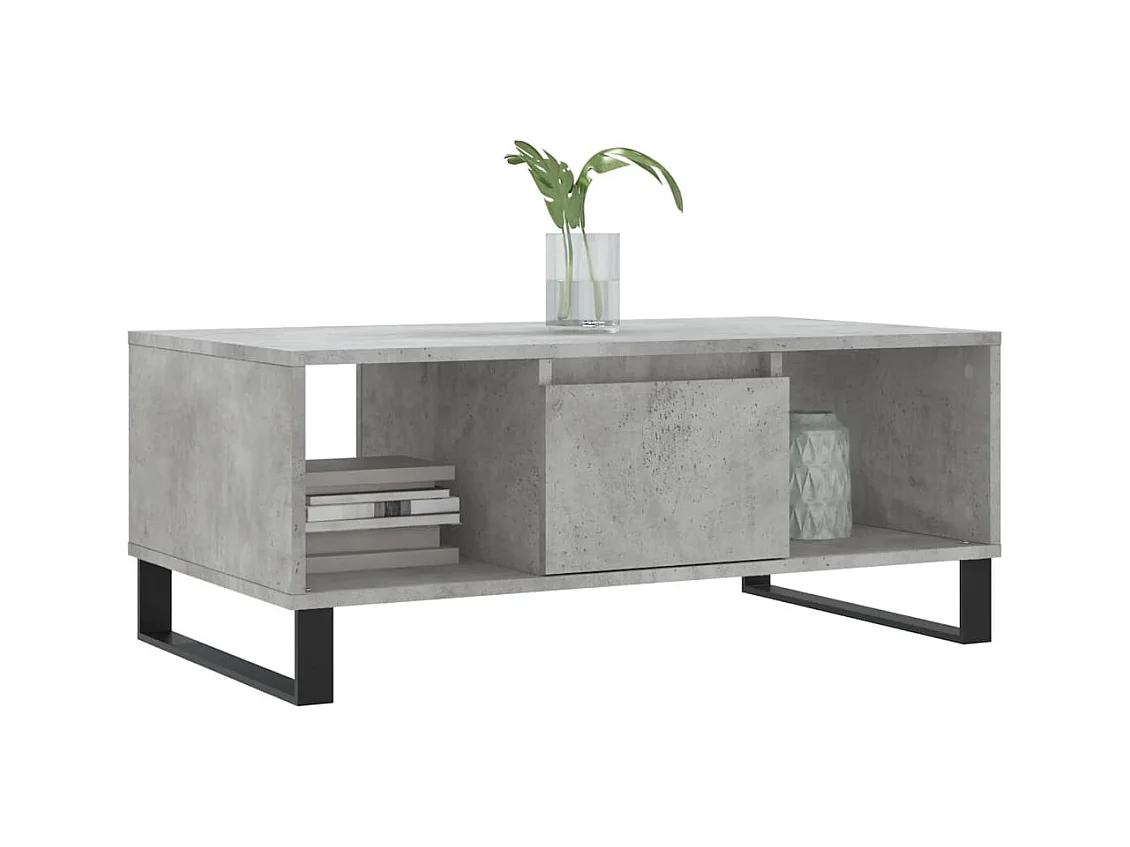 Table basse Gris béton 90x50x36,5 cm Bois d'ingénierie
