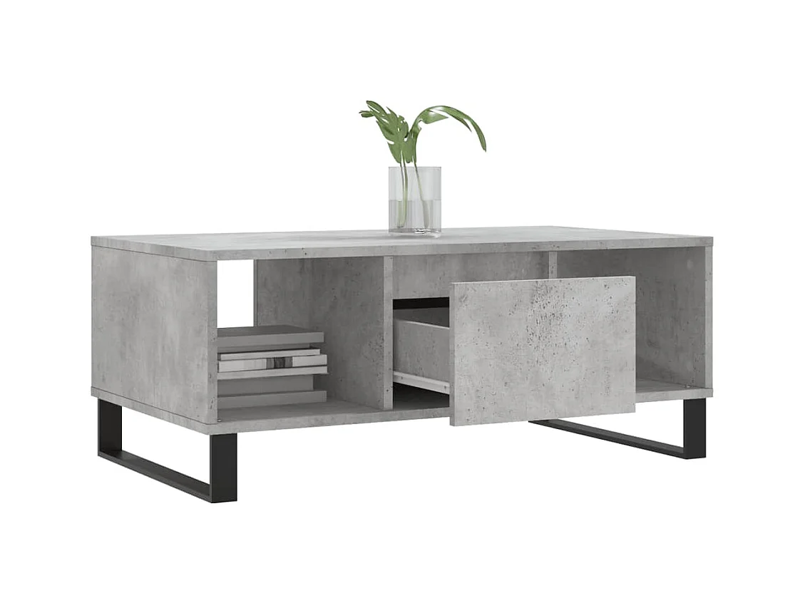 Table basse Gris béton 90x50x36,5 cm Bois d'ingénierie