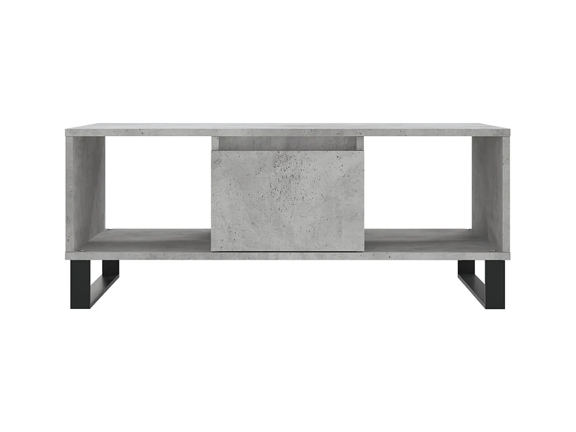 Table basse Gris béton 90x50x36,5 cm Bois d'ingénierie