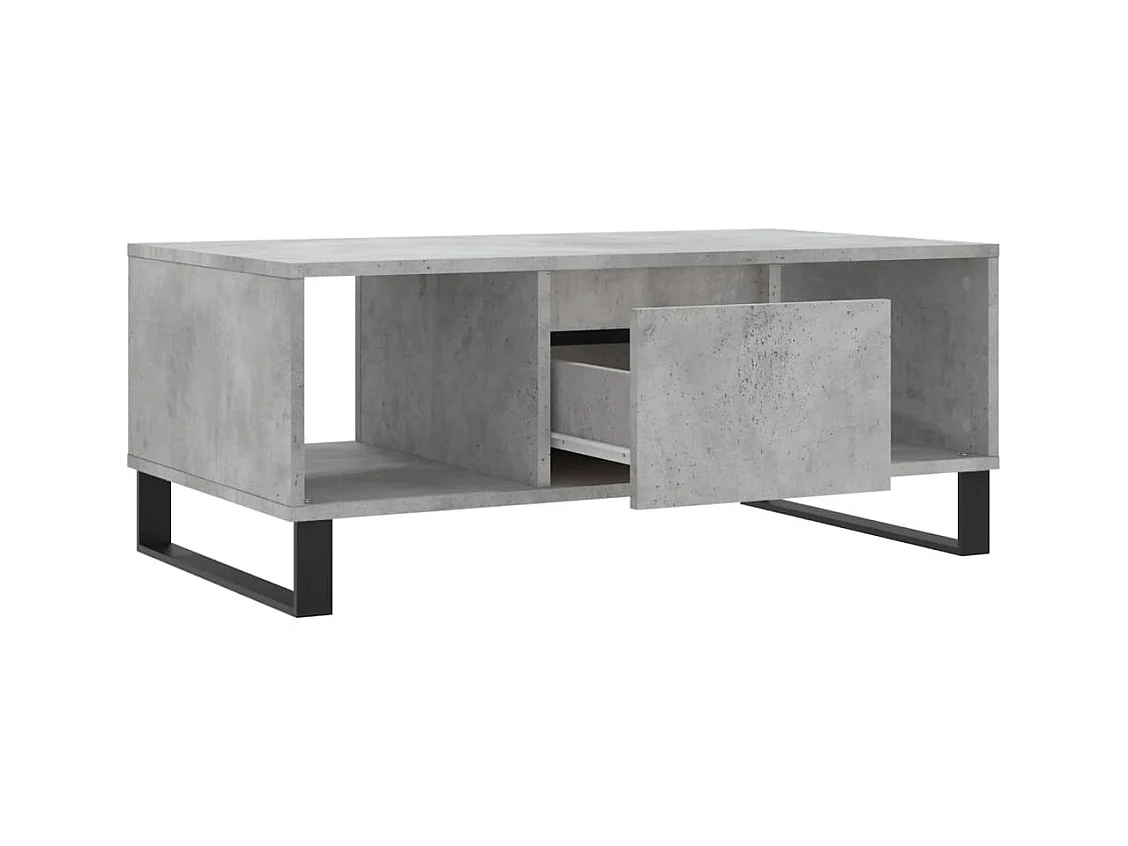 Table basse Gris béton 90x50x36,5 cm Bois d'ingénierie