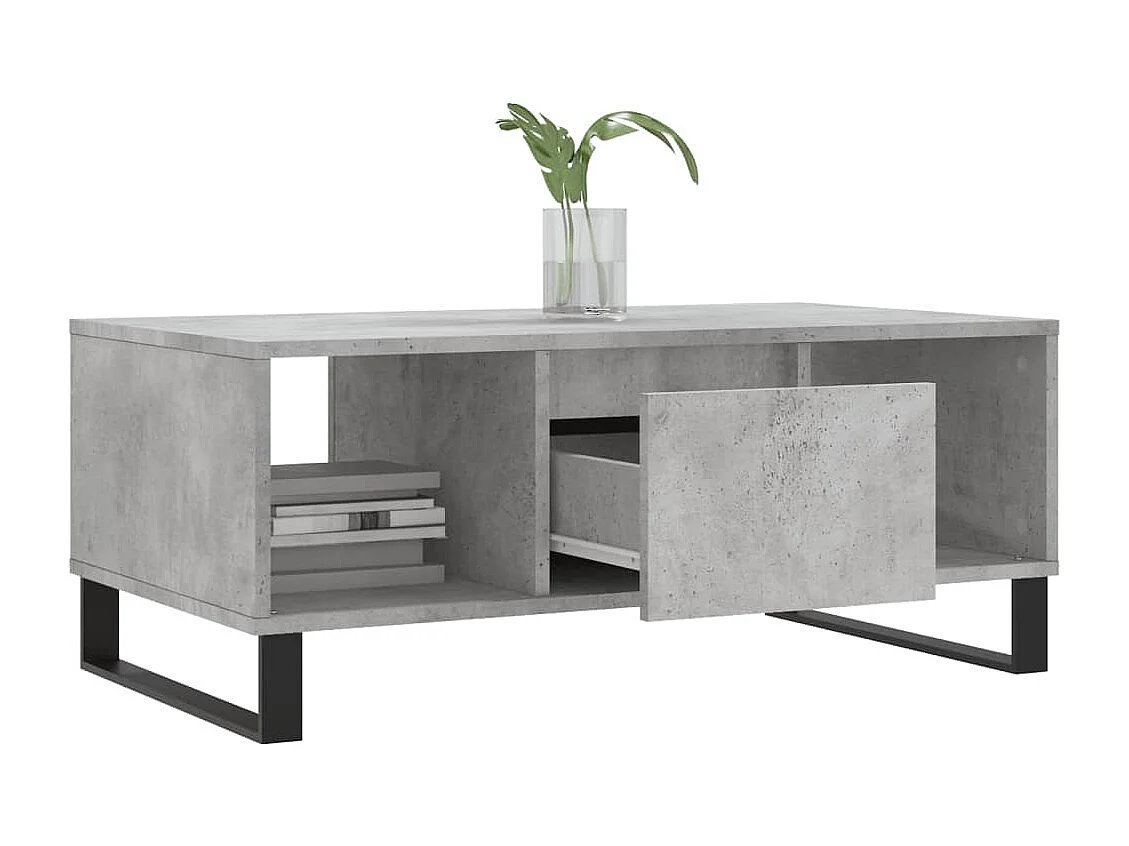 Table basse Gris béton 90x50x36,5 cm Bois d'ingénierie