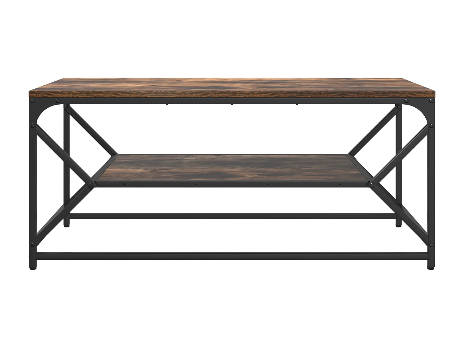 Table Basse avec Étagère Chêne Fumé 90x50x40 cm Bois Mécanisé