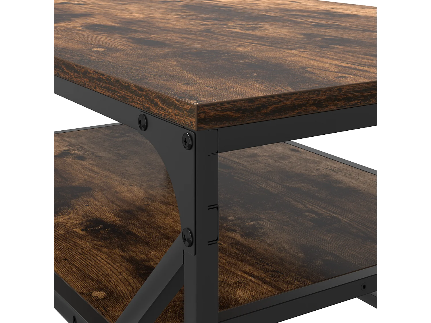 Table Basse avec Étagère Chêne Fumé 90x50x40 cm Bois Mécanisé