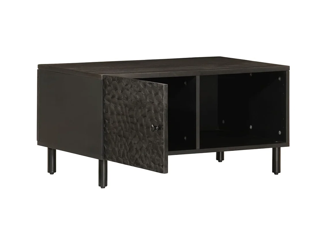 Table basse noir 80x50x40 cm bois massif de manguier