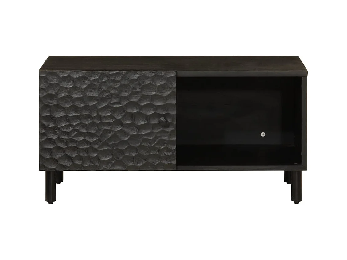 Table basse noir 80x50x40 cm bois massif de manguier