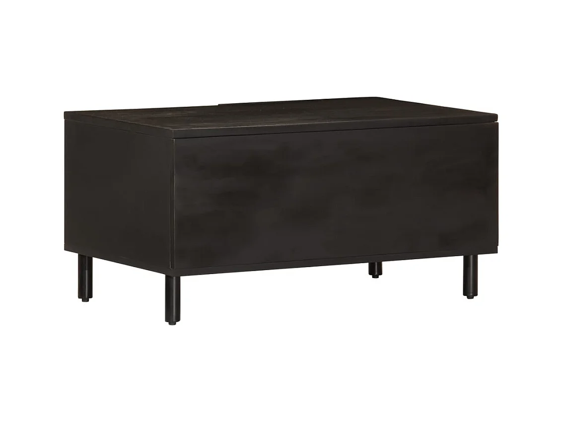 Table basse noir 80x50x40 cm bois massif de manguier