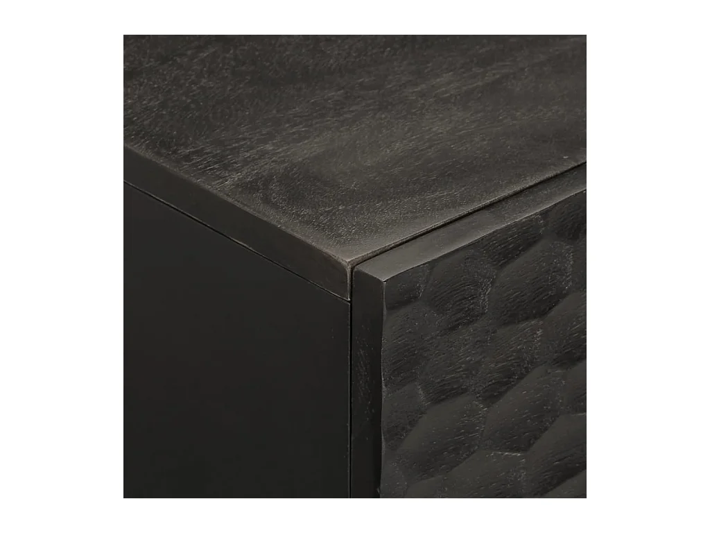 Table basse noir 80x50x40 cm bois massif de manguier