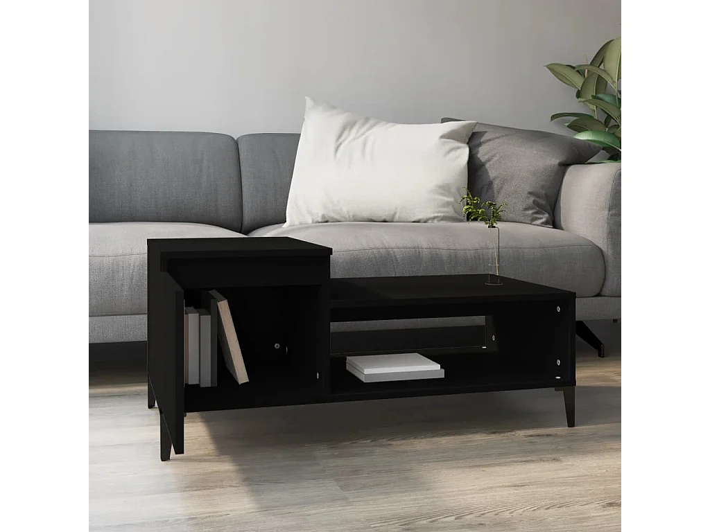 Table basse Noir 100x50x45 cm Bois d'ingénierie