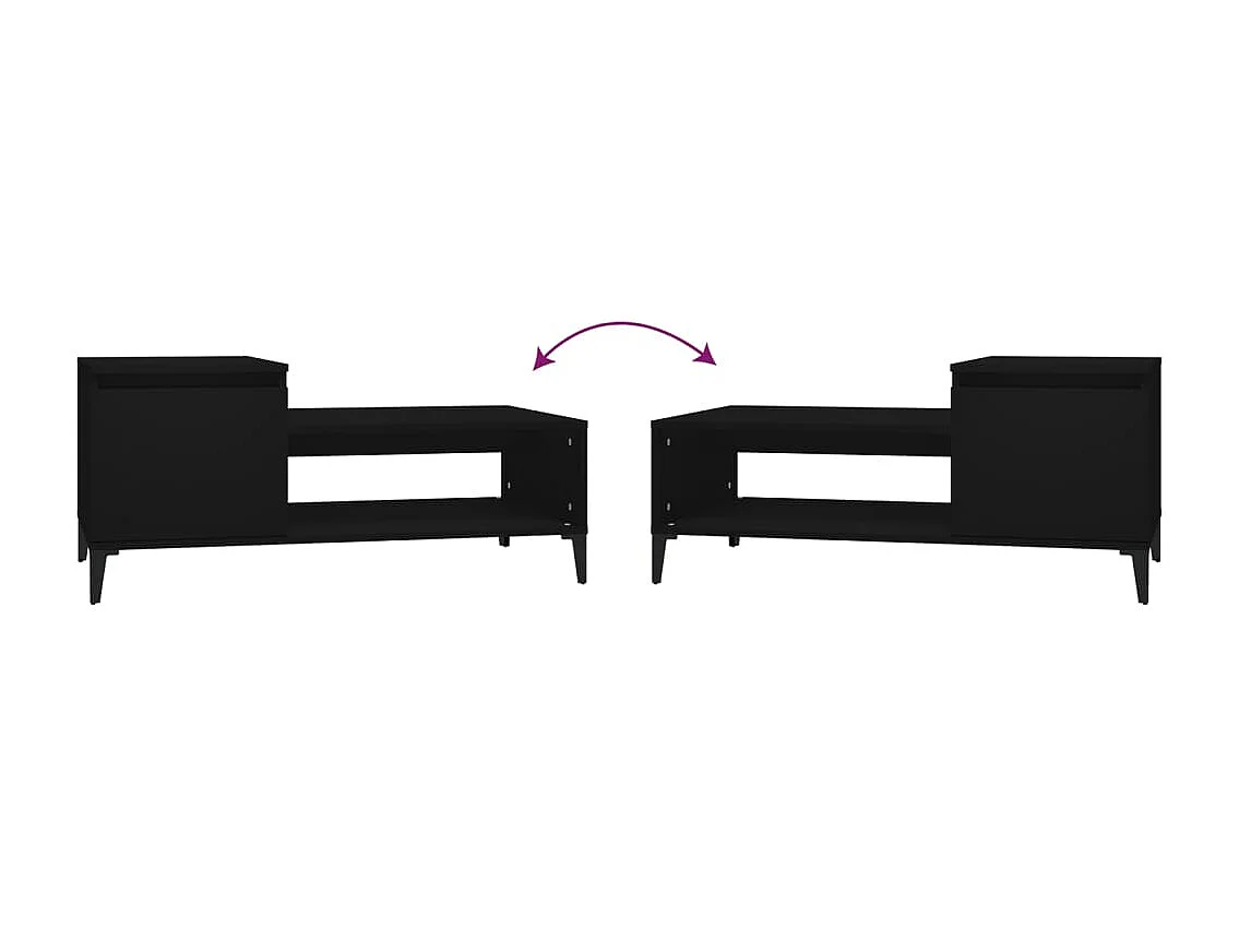 Table basse Noir 100x50x45 cm Bois d'ingénierie