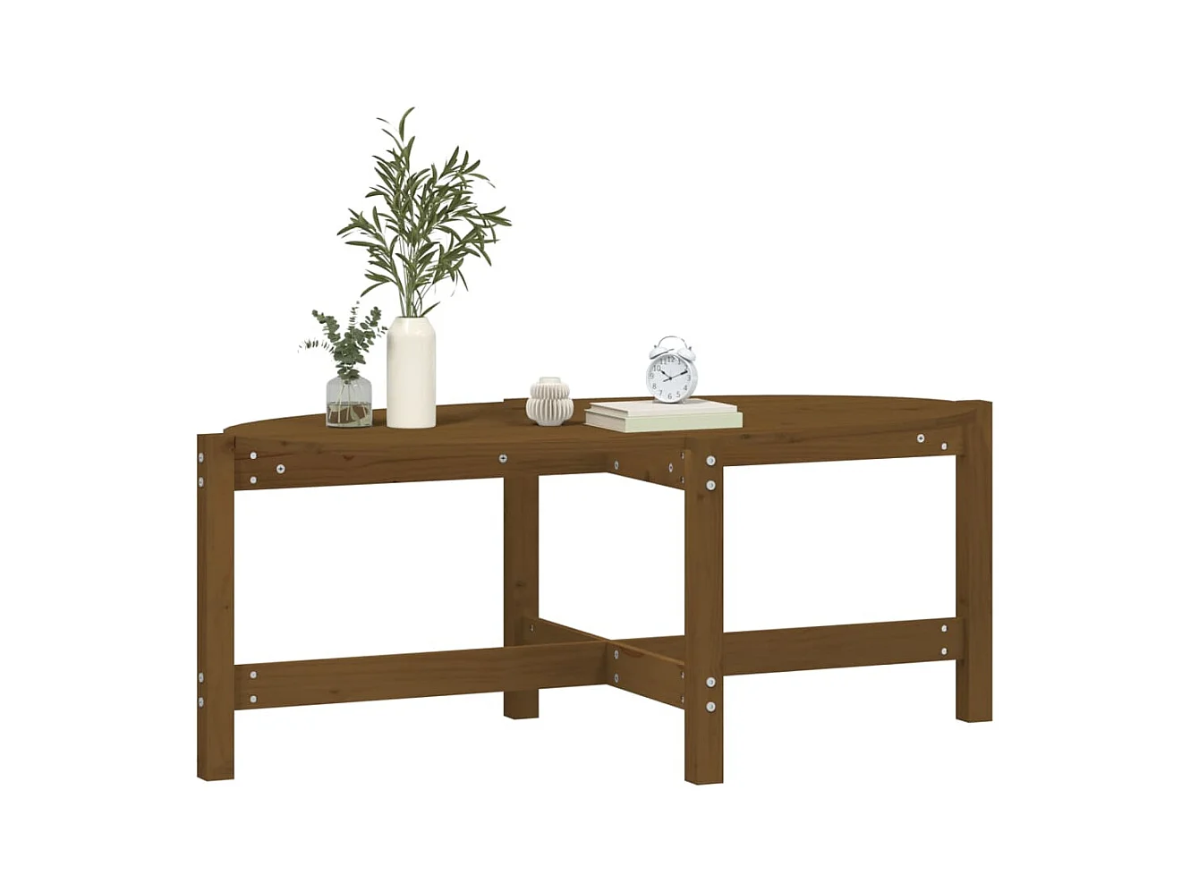 Table basse Marron miel 118x63x45 cm Bois massif de pin