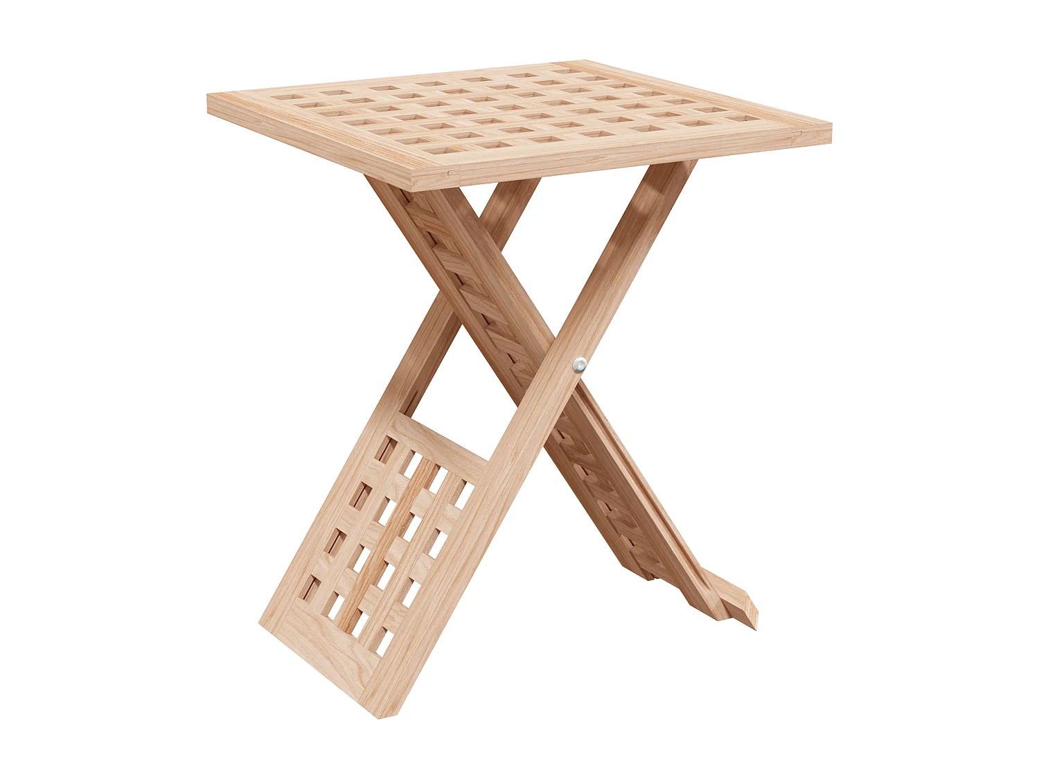 Table basse pliable 33x33x40,5 cm en bois massif noyer