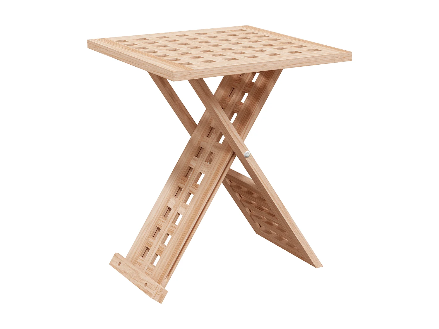 Table basse pliable 33x33x40,5 cm en bois massif noyer