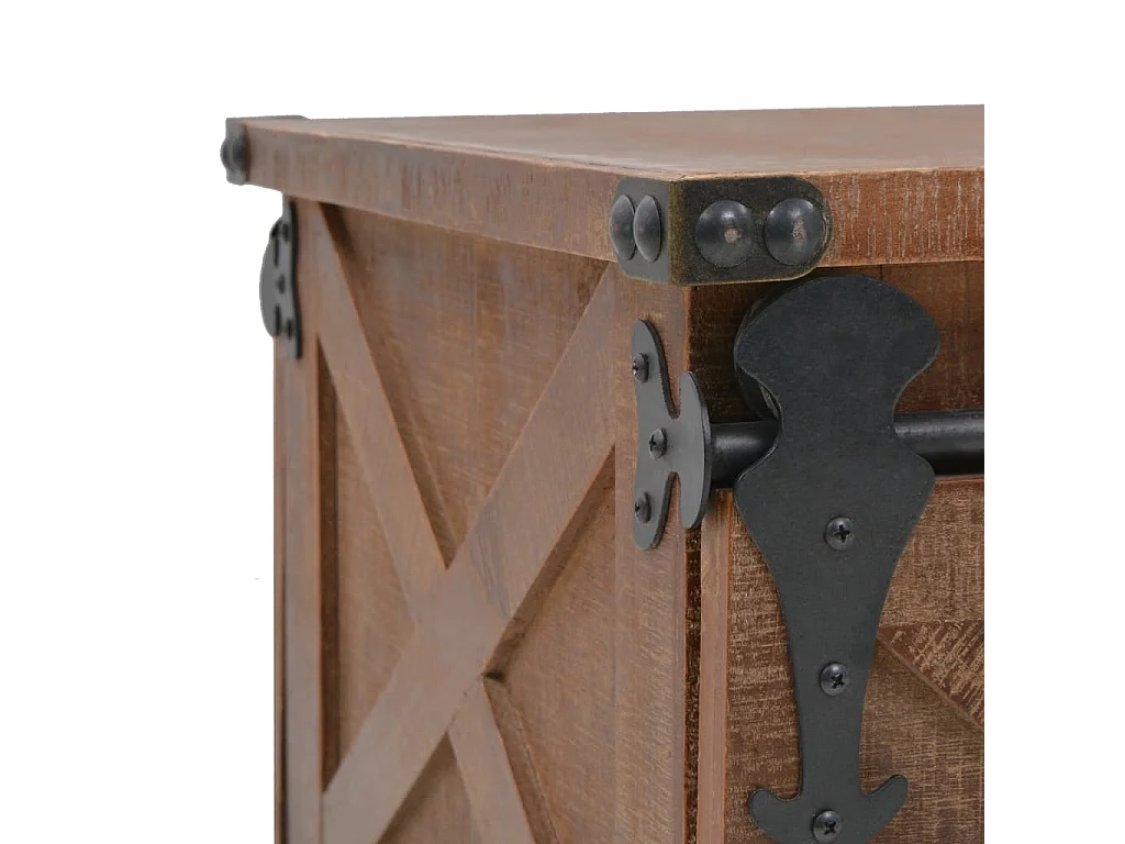 Tavolino da caffè in legno massello di abete 91x51x38 cm Marrone
