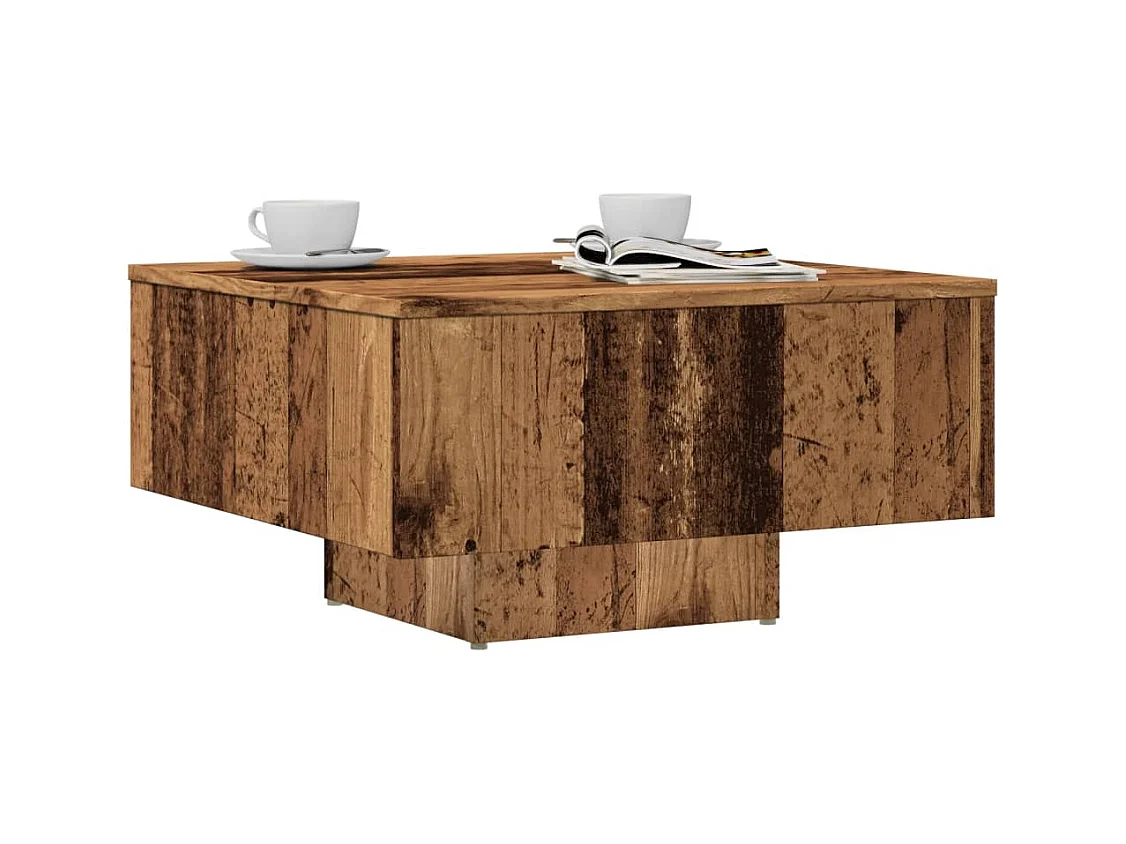 Table basse vieux bois 60x60x31,5 cm bois d'ingénierie