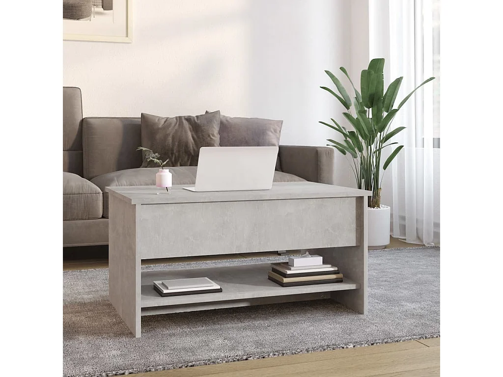 Table basse Gris béton 80x50x40 cm Bois d'ingénierie