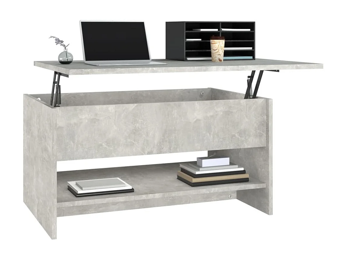 Table basse Gris béton 80x50x40 cm Bois d'ingénierie