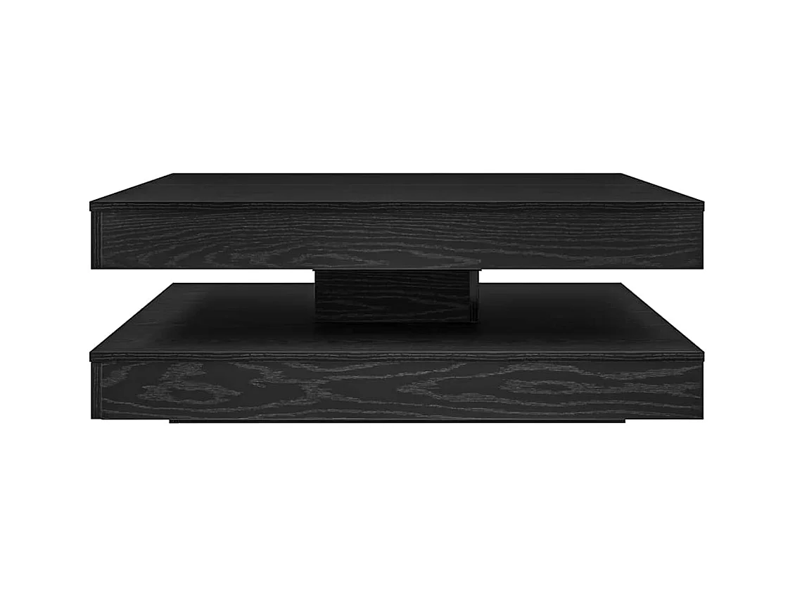 Table basse rotative à 360 degrés chêne noir 90x90x34,5 cm