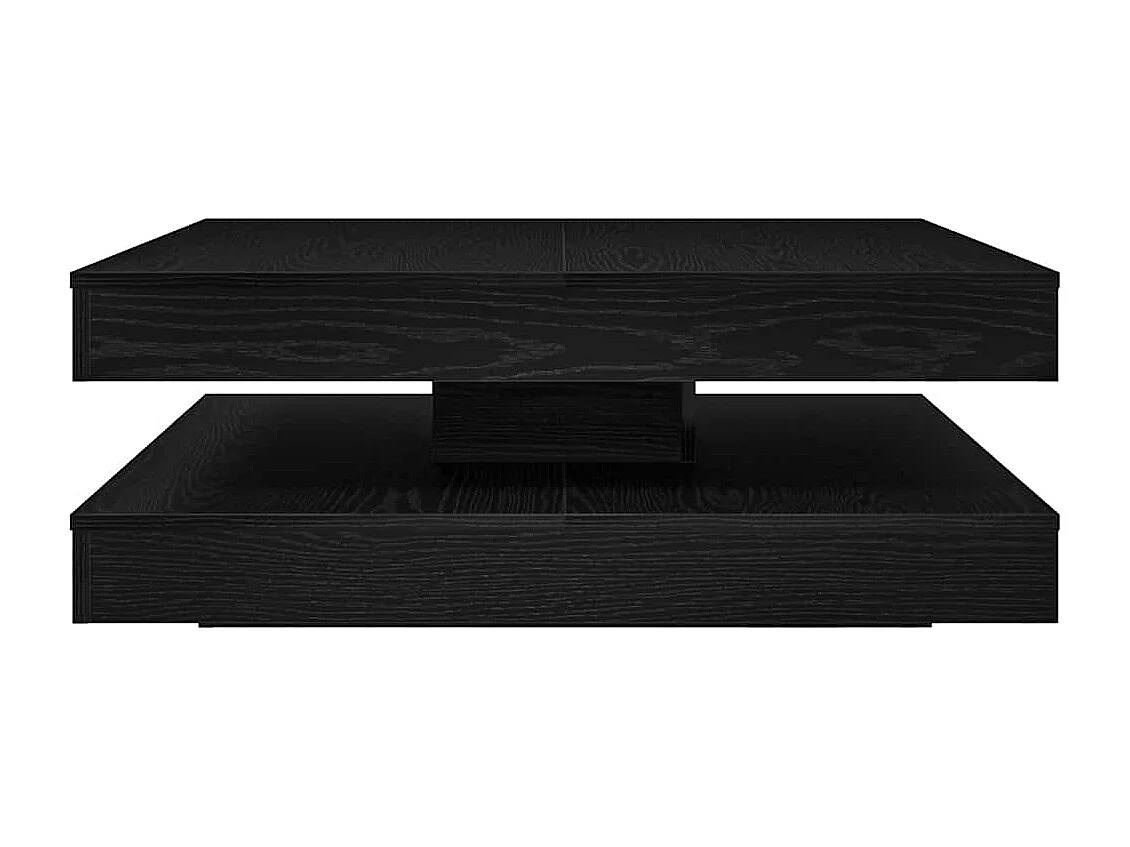 Table basse rotative à 360 degrés chêne noir 90x90x34,5 cm
