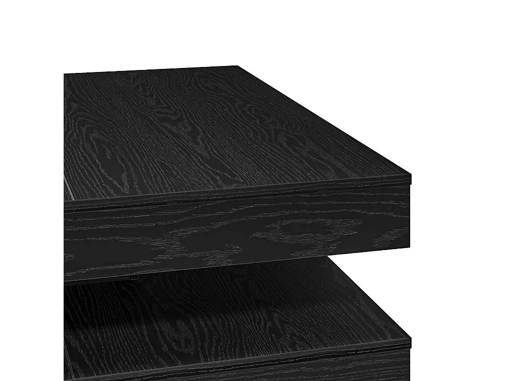 Table basse rotative à 360 degrés chêne noir 90x90x34,5 cm