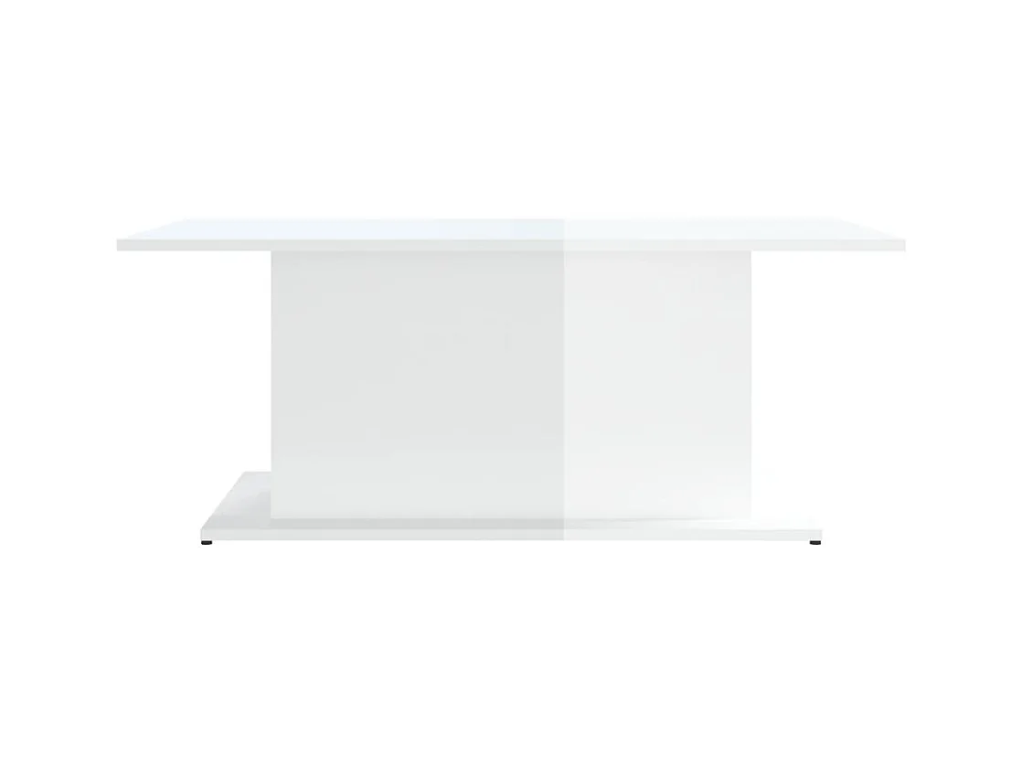 Tavolino bianco lucido 102x55,5x40 cm in legno ingegnerizzato