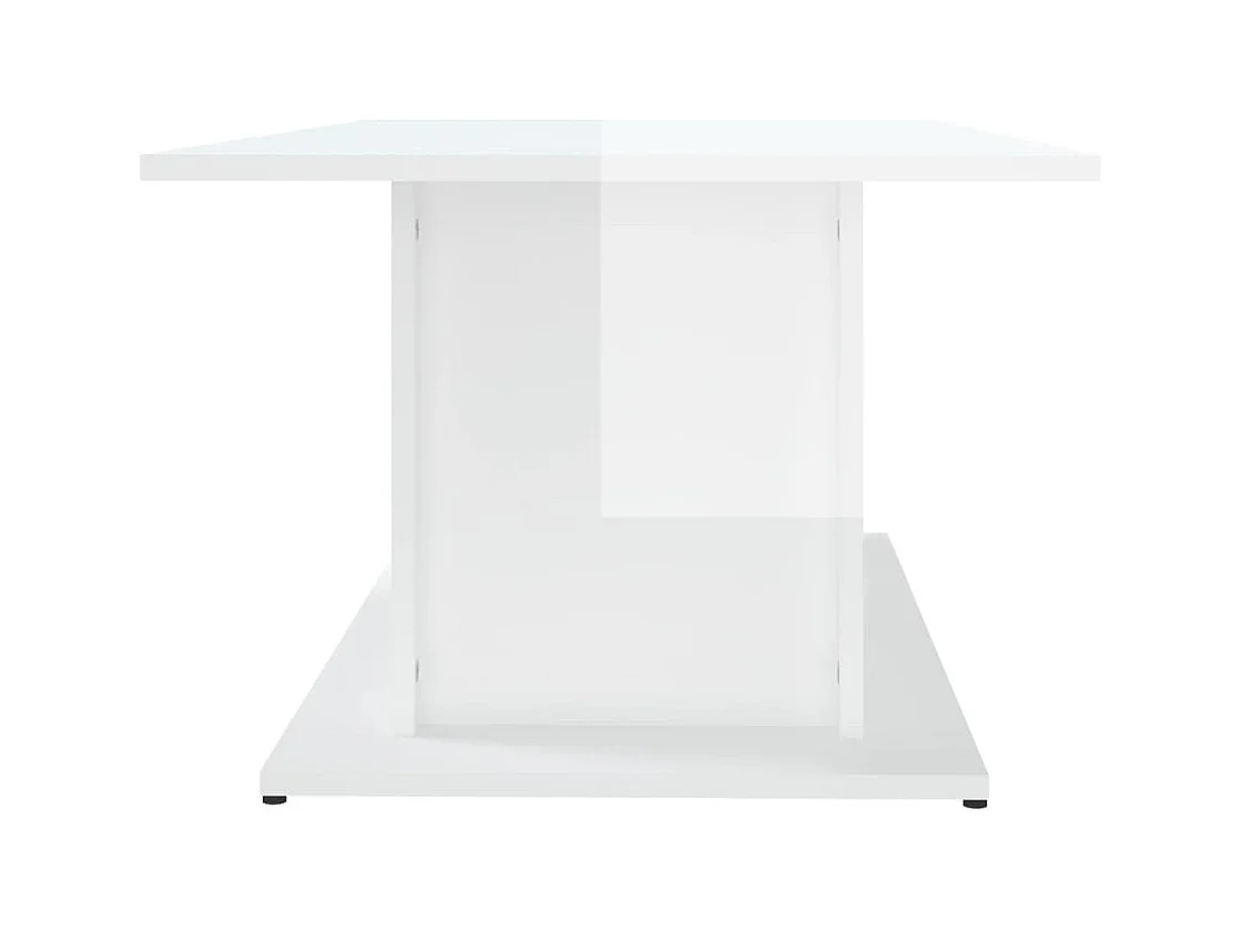 Tavolino bianco lucido 102x55,5x40 cm in legno ingegnerizzato