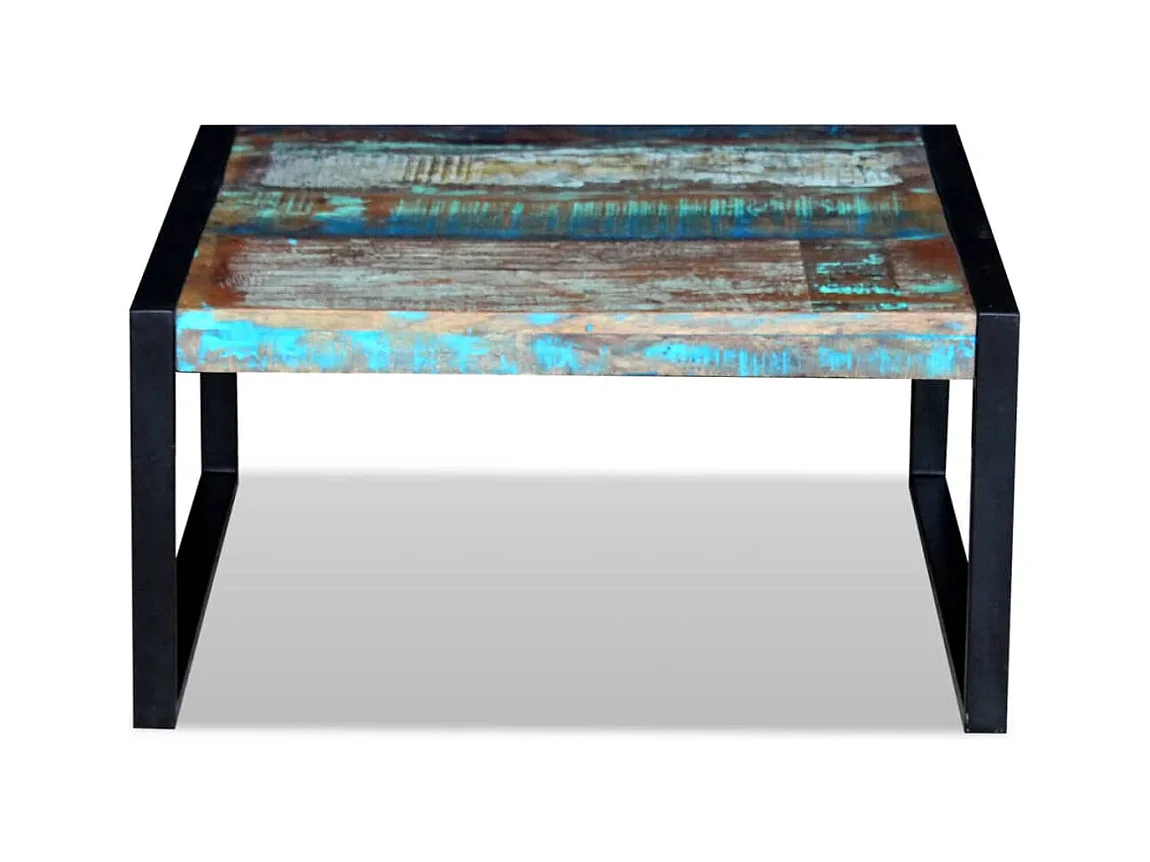 Mesa de centro de madera maciza recuperada 80x80x40 cm