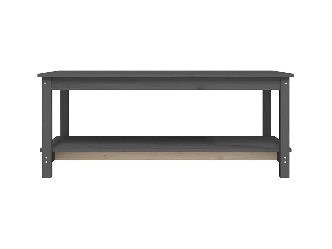 Table basse Gris 110x55x45 cm Bois massif de pin