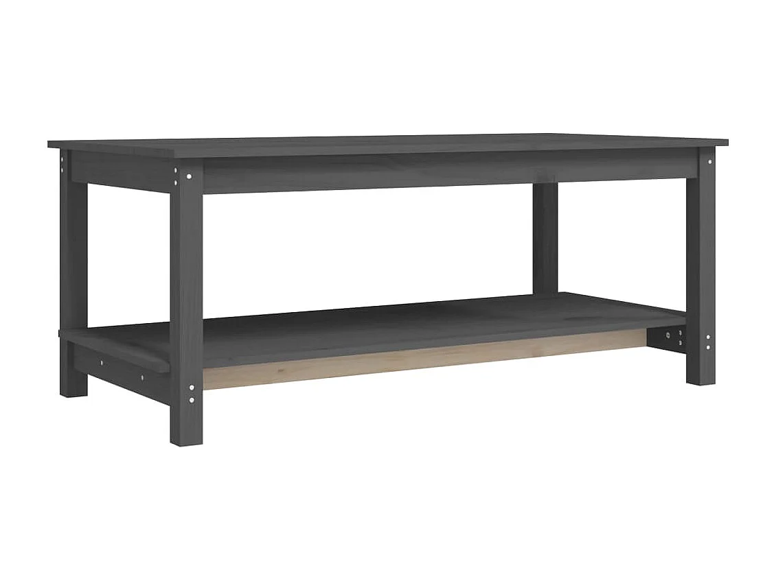 Table basse Gris 110x55x45 cm Bois massif de pin