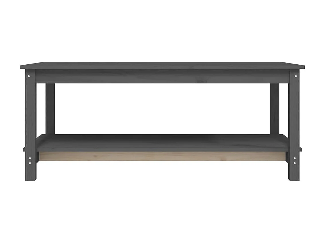 Table basse Gris 110x55x45 cm Bois massif de pin