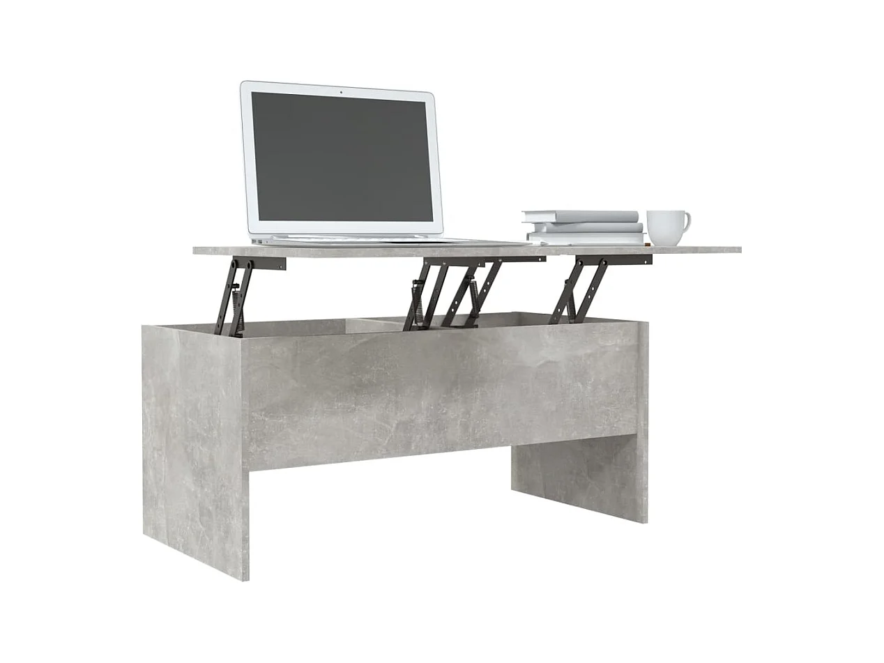 Tavolino da caffè grigio cemento 102x50,5x46,5 cm in legno ingegnerizzato
