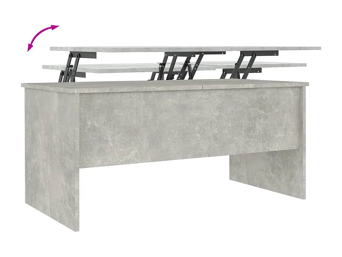 Table basse gris béton 102x50,5x46,5 cm bois d'ingénierie