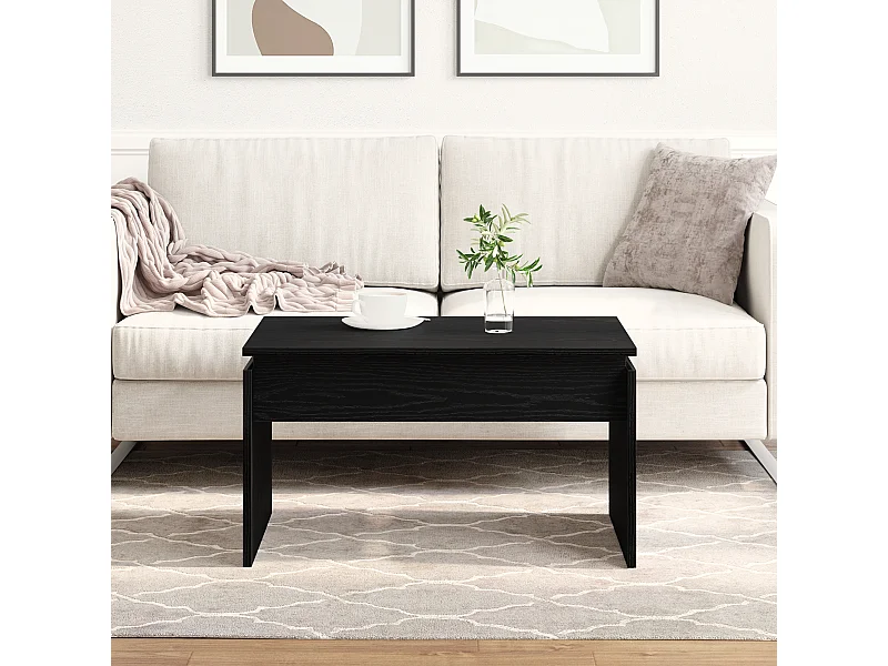 Table basse Chêne noir 68x38x50 cm Bois reconstitué