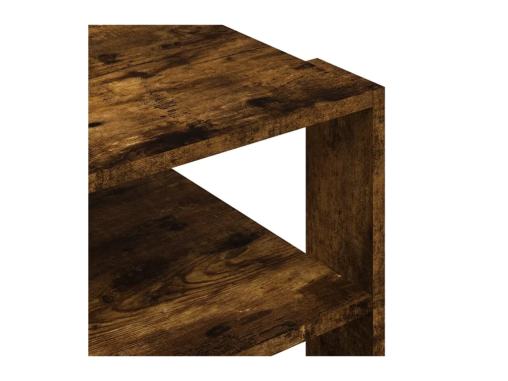 Table basse chêne fumé 59,5x59,5x40 cm bois d'ingénierie