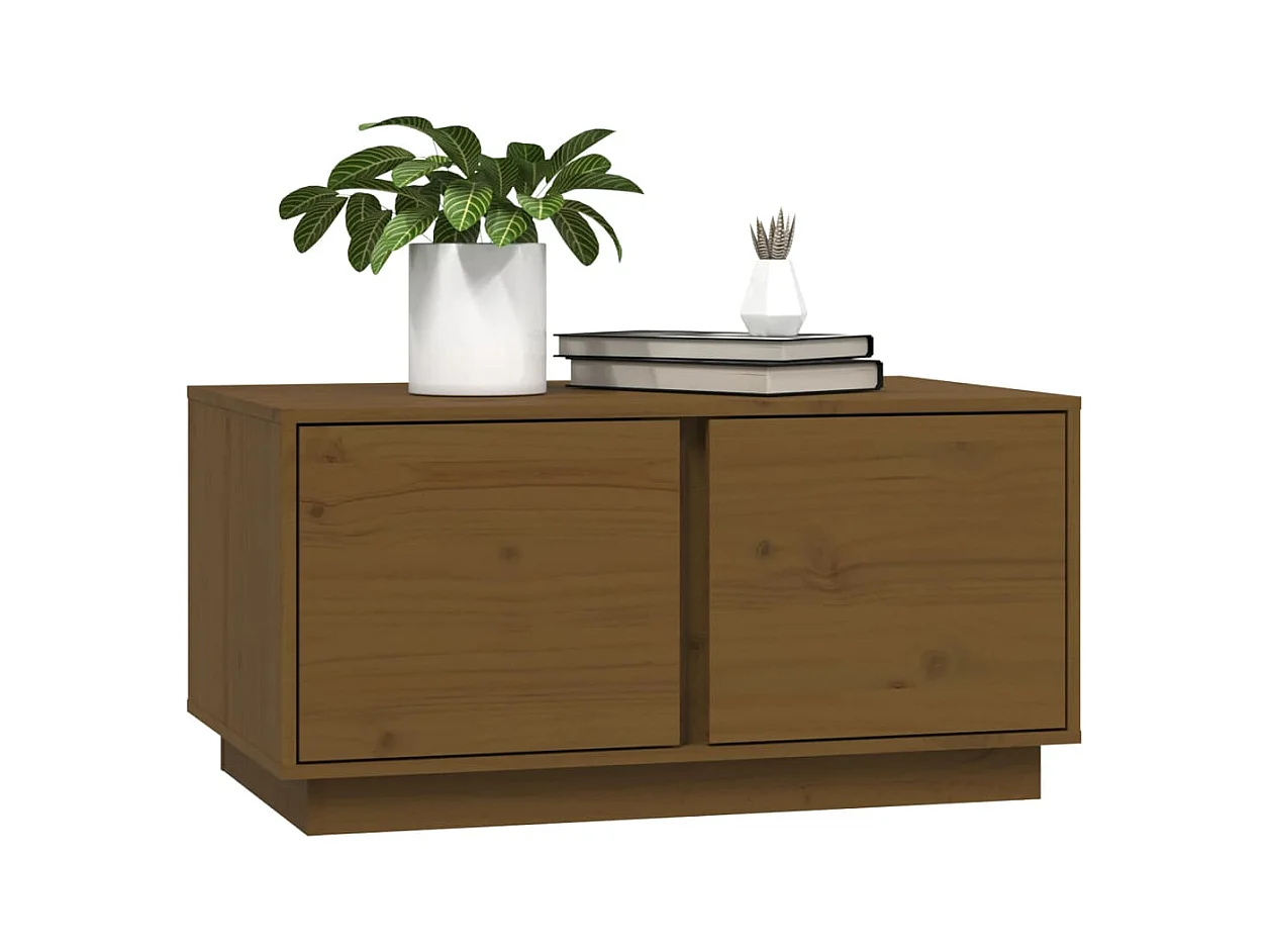Table basse Marron miel 80x50x40 cm Bois massif de pin