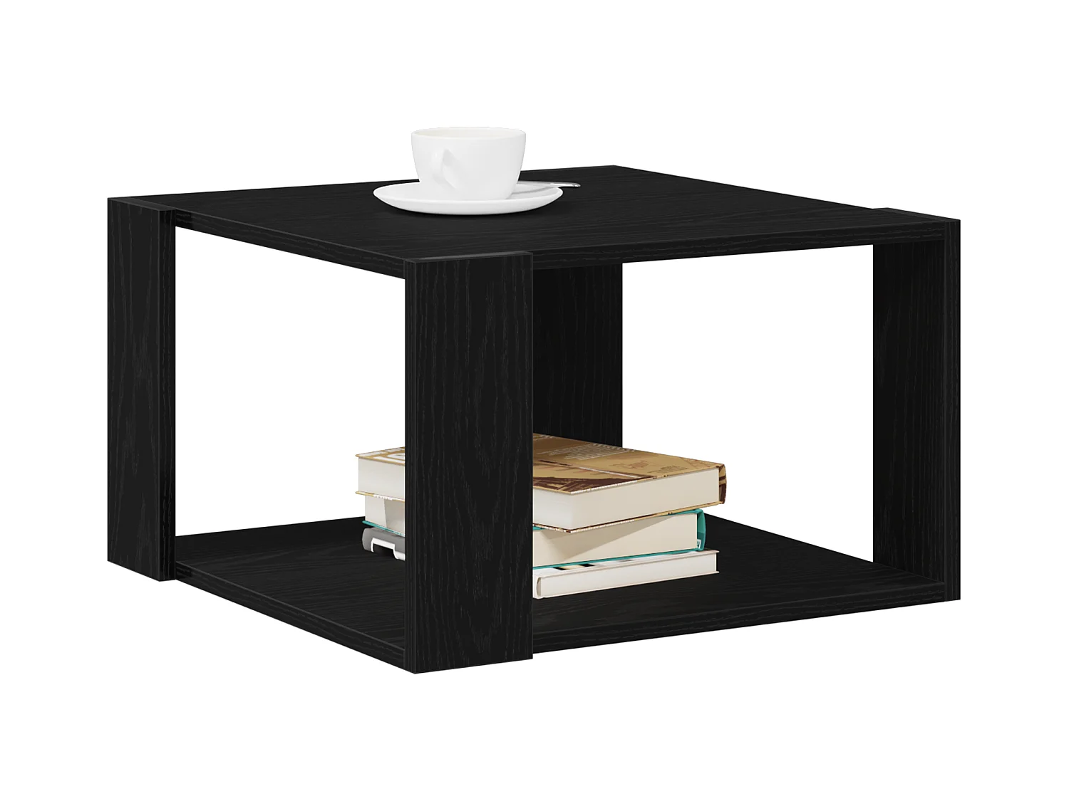 Table basse Noir Chêne 85x55x31 cm Bois d'ingénierie