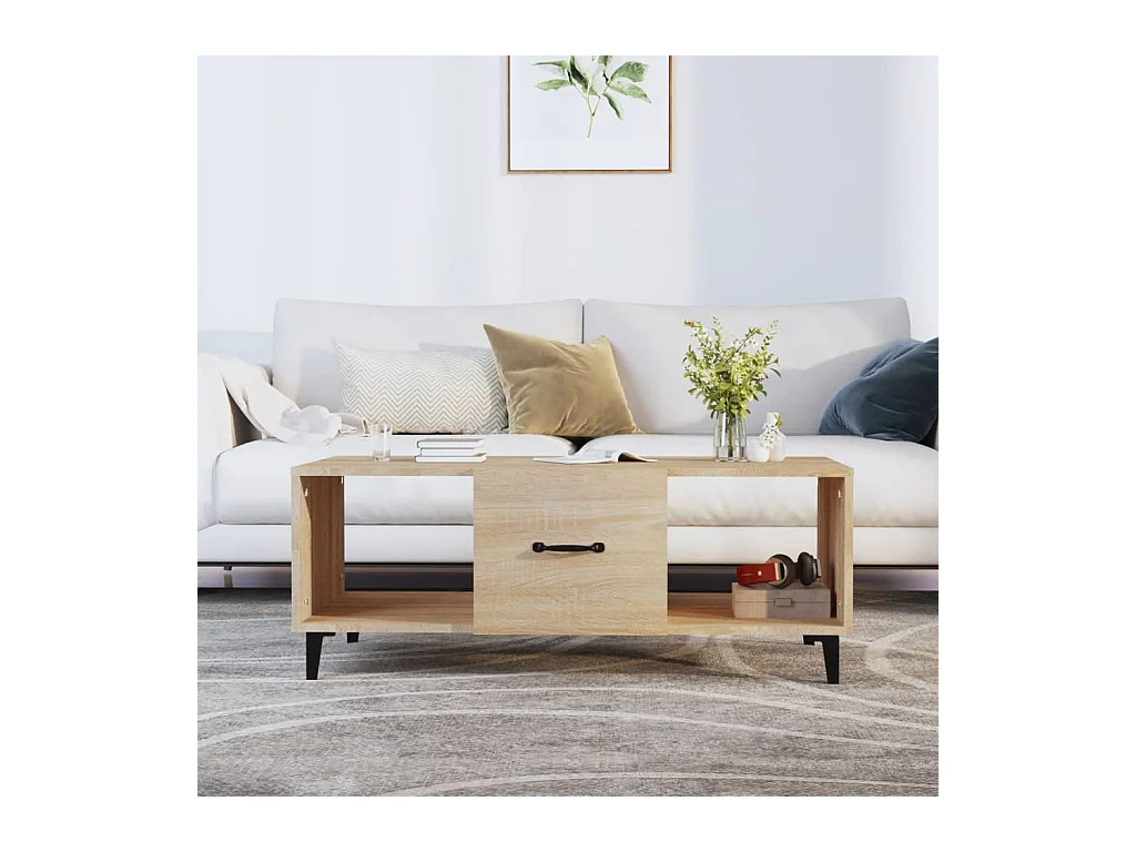 Table basse Chêne sonoma 102x50x40 cm Bois d'ingénierie
