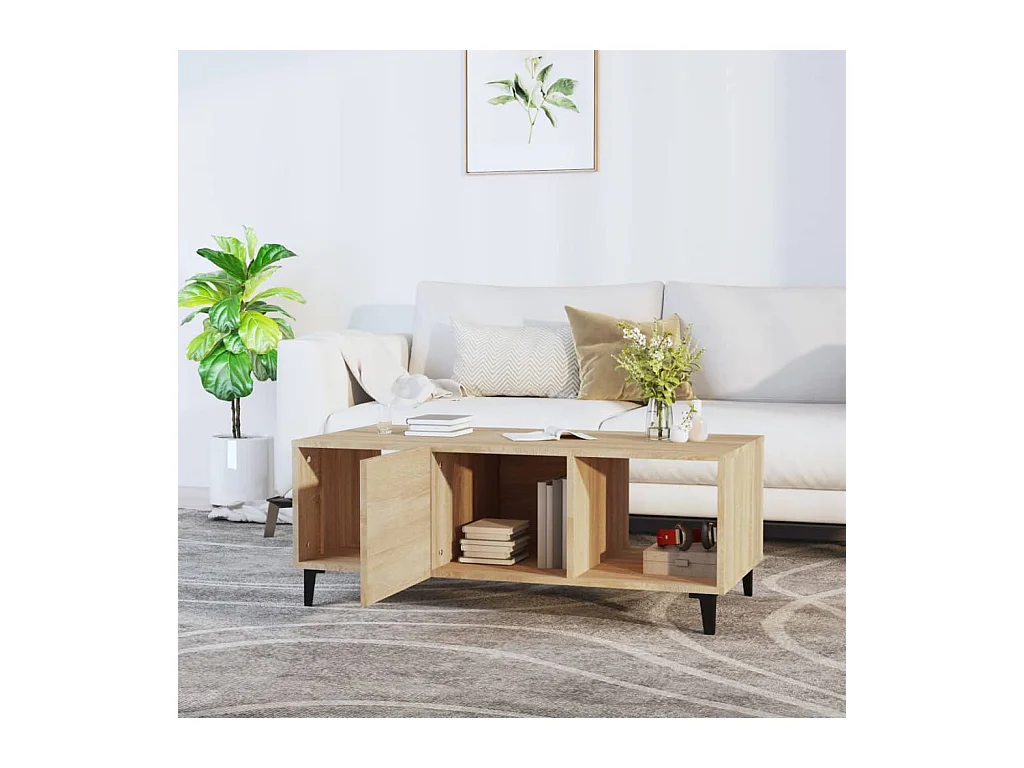 Table basse Chêne sonoma 102x50x40 cm Bois d'ingénierie