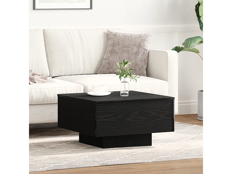 Mesa de centro negra 55x55x31 cm en madera