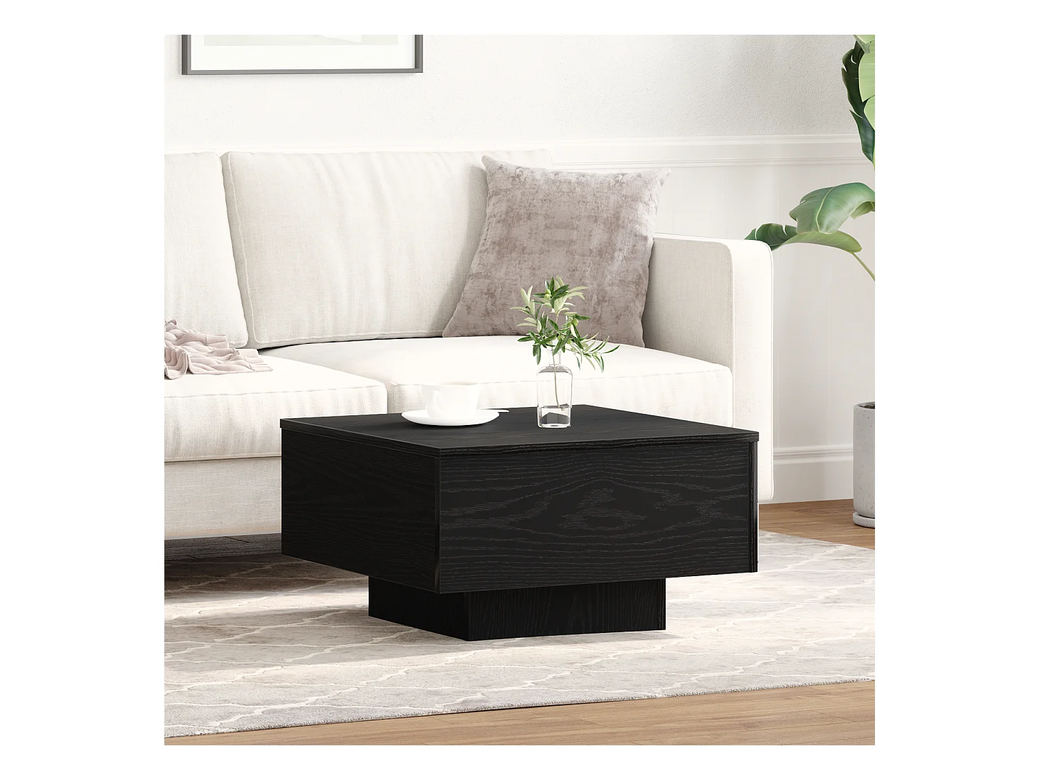Table basse Noir 55x55x31 cm en bois